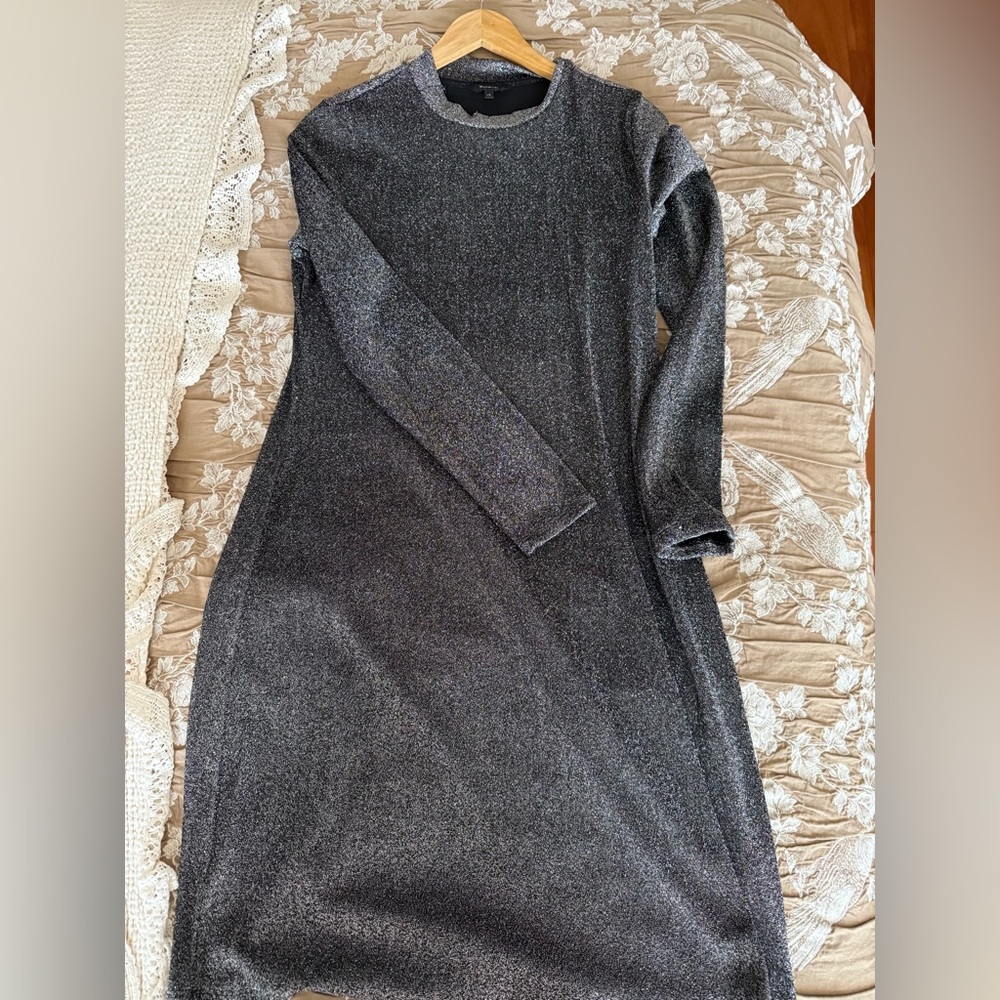 RW&CO Shimmering Black and Silver lurex dress.